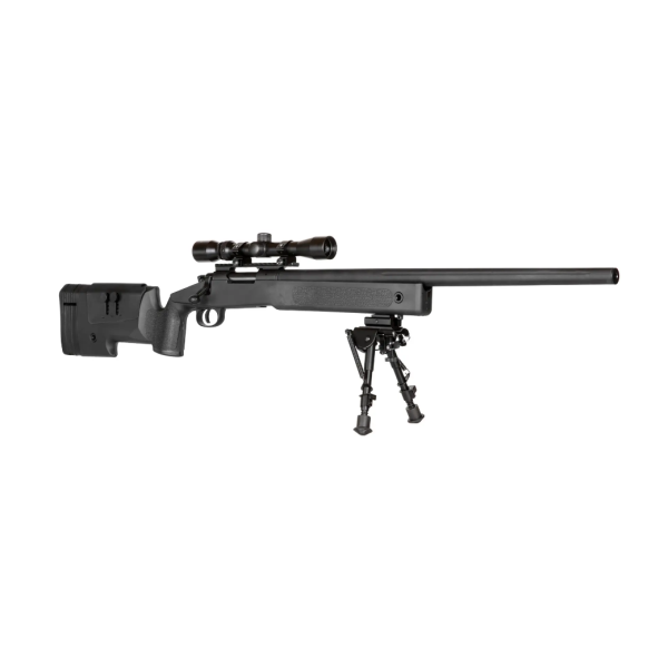 Réplique Sniper 6mm SA-S02 avec Lunette et Bipied Noir