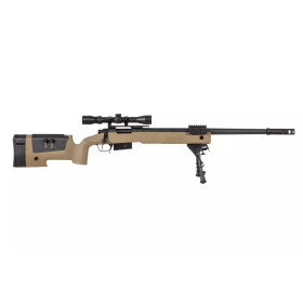 Réplique Sniper SA-S03 6mm Tan - Compatible VSR-10, Lunette 3-9x40