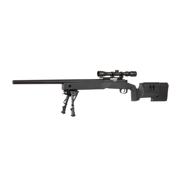 Réplique sniper SA-S02 Core 6mm avec lunette et bipied, 420 FPS