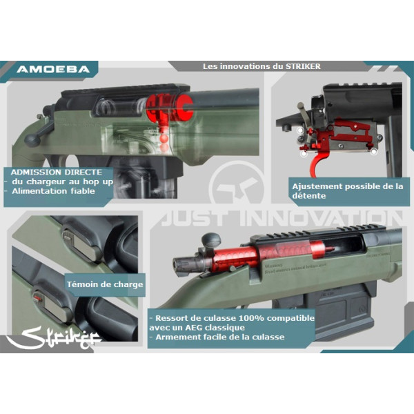 Réplique Sniper ARES Striker AS01 6mm Gris - Ressort VSR10