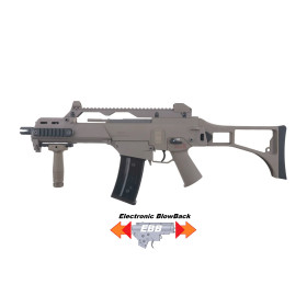 Réplique Airsoft SA-G12 EBB Tan 6mm - 380 FPS, Crosse Pliable
