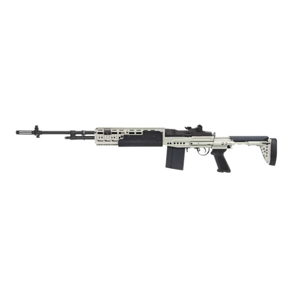 Réplique M14 6mm HBA L ETU Silver - Canon Long & ETU Programmable