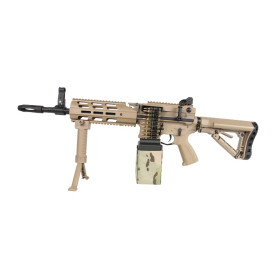 Réplique Airsoft CM16 LMG Tan 6mm : Polyvalence et 2400 billes