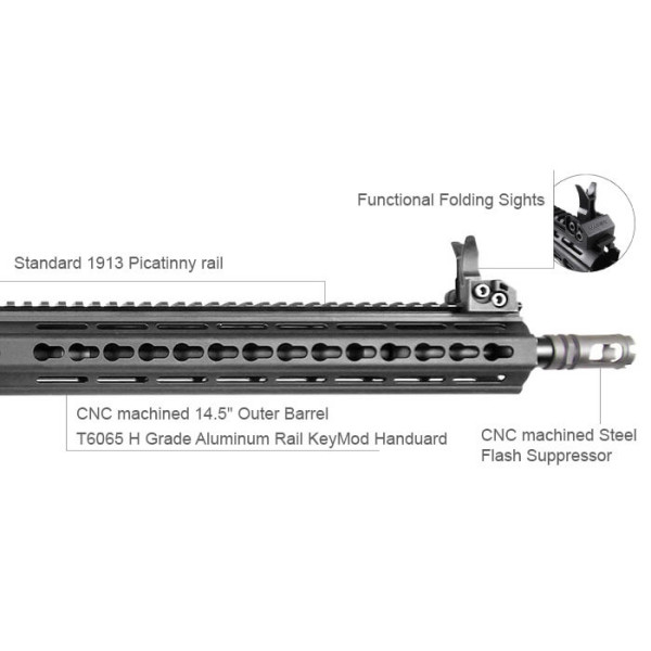 Réplique Airsoft XTC G1 AEG 6mm MODIFY - Aluminium CNC, Keymod