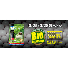 Billes bio 0.28g pour AEG et gaz, 2000 pcs, haute précision