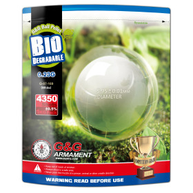 Billes bio 0.23g G&G pour AEG, répliques à gaz, sachet 1kg