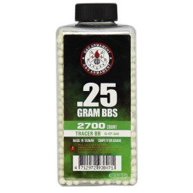 Billes Traçantes 0.25g Vertes G&G - 2700 unités pour Airsoft