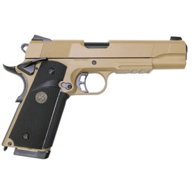 Pistolet 6mm Tac Master Gaz Tan - Réplique 1911 MEU Blowback