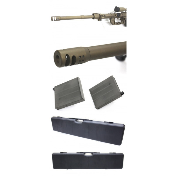 Réplique M200 6mm Tan : Précision CNC, 400 fps, Bipied Inclus