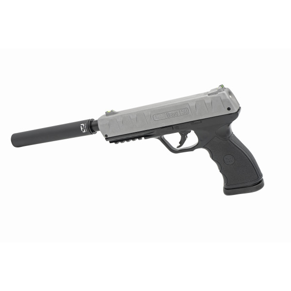 Pack Pistolet Bravo CO2 C50 : Calibre .50, 18 Joules, Silencieux Inclus