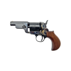 Réplique 1851 Navy Yank Snubnose Cal 36 PN - 6 Coups, Acier Jaspé