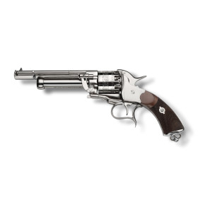 Réplique 1862 Le Mat Cavalry Cal 44 PN Inox - 9 coups, finition nickelée