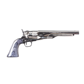 Réplique 1860 Army Cal 44 PN - Acier Nickelé Gravé, 6 Coups