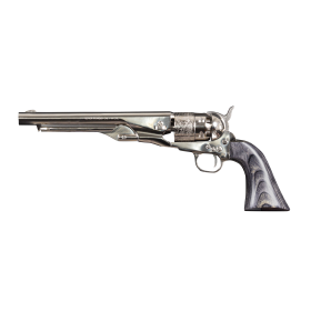 Réplique 1860 Army Cal 44 PN - Acier Nickelé Gravé, 6 Coups