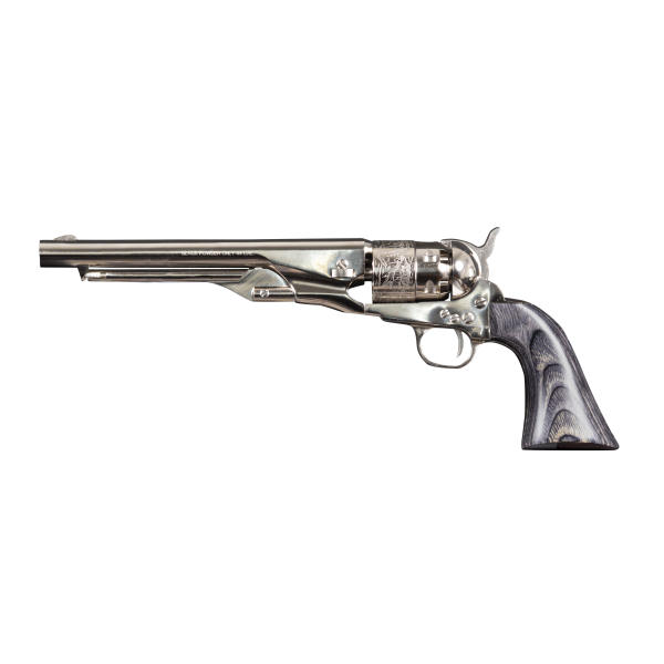 Réplique 1860 Army Cal 44 PN - Acier Nickelé Gravé, 6 Coups