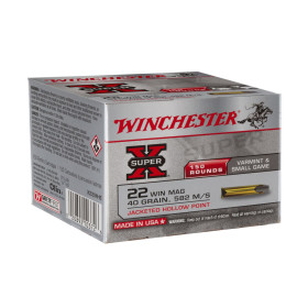 Balles 22WM Super X 40gr JHP x150 : Précision et Expansion