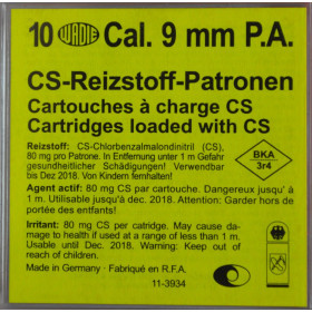 Cartouches 9Mm Cs Pa A Gaz X10 - Pack de 10 pour Sécurité Efficace