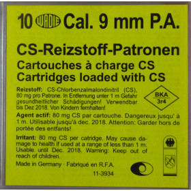 Cartouches 9Mm Cs Pa A Gaz X10 - Pack de 10 pour Sécurité Efficace