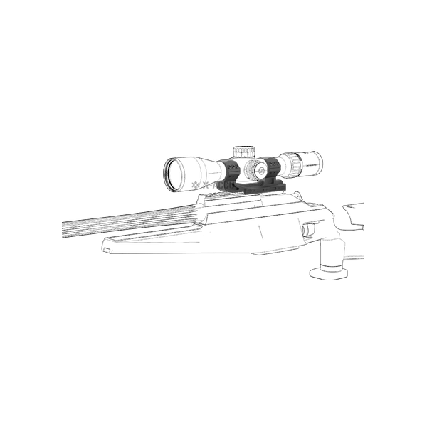 Montage Monobloc Picatinny 34mm Haut 0MOA - Aluminium Léger