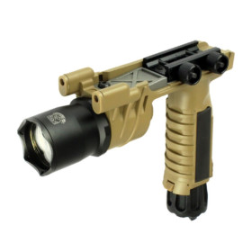 Lampe LED M910 Tan : Poignée Tactique 350 Lumens pour Rails 21mm