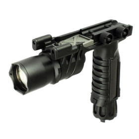 Lampe LED M910 Noire : Poignée Tactique 350 Lumens pour RIS 21mm