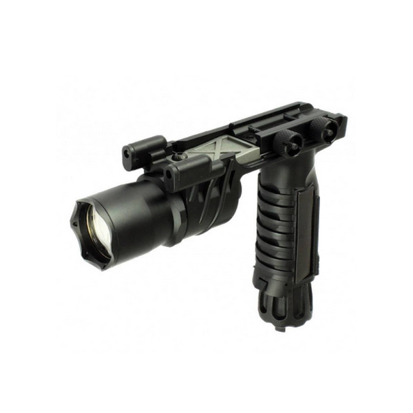 Lampe LED M910 Noire : Poignée Tactique 350 Lumens pour RIS 21mm