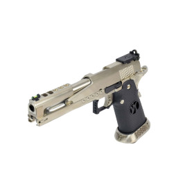 AW Custom HX2201 IPSC Split Silver, pistolet GBB compétition