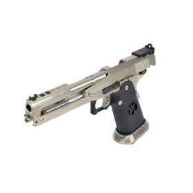 AW Custom HX2201 IPSC Split Silver, pistolet GBB compétition