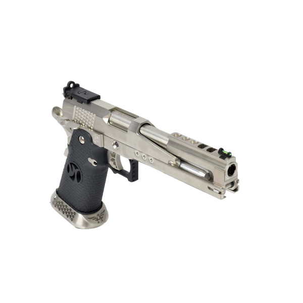 AW Custom HX2201 IPSC Split Silver, pistolet GBB compétition