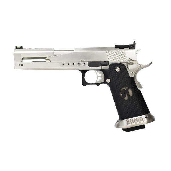AW Custom HX2201 IPSC Split Silver, pistolet GBB compétition