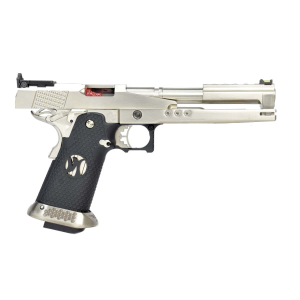 AW Custom HX2201 IPSC Split Silver, pistolet GBB compétition