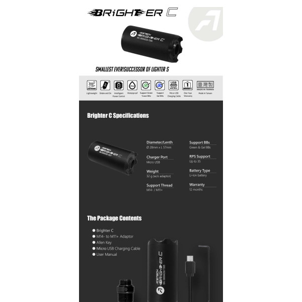 Traceur airsoft Acetech Unit Brighter C Noir