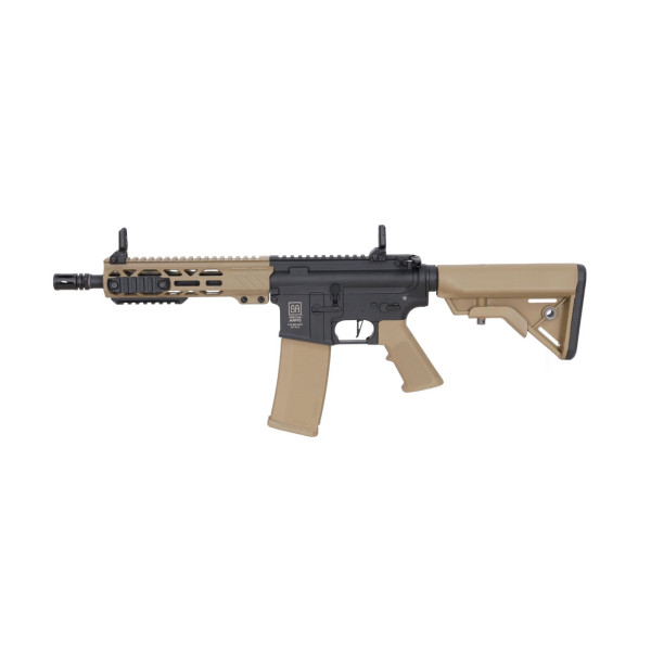 Réplique longue airsoft Specna Arms SA-F08 FLEX BLDC HAL G2 Tan et Noire 6mm
