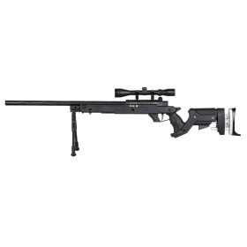 Réplique sniper airsoft bolt-action Specna Arms SA-S13 Core avec bipied et lunette noire calibre 6 mm