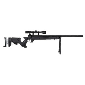Réplique sniper airsoft bolt-action Specna Arms SA-S13 Core avec bipied et lunette noire calibre 6 mm
