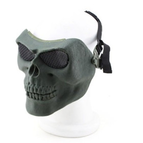Demi-masque de protection faciale grillage Skull Tactical OPS Olive Drab