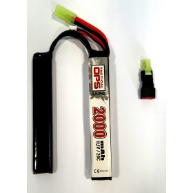 Batterie Li-Po 11,1V 2000mAh Tactical OPS 3S avec connectique 1+2S