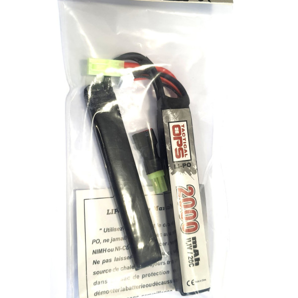 Batterie Li-Po 11,1V 2000mAh Tactical OPS 3S avec connectique 1+2S