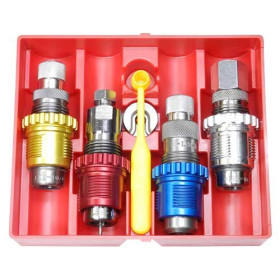 Jeu d'outils de rechargement 4 pièces Lee Precision Deluxe avec support douille