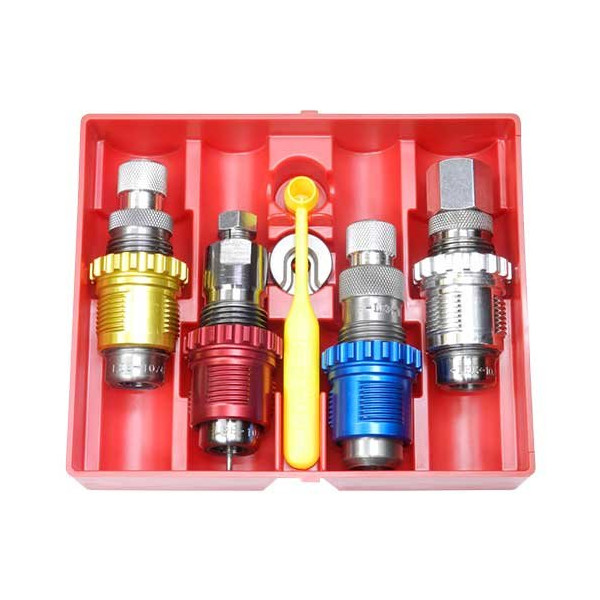 Jeu d'outils de rechargement 4 pièces Lee Precision Deluxe avec support douille