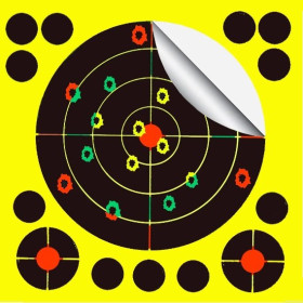 Cibles Splach Noire XL Jaune Fluo 20x20 cm Powair lot de 10