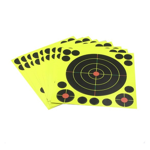 Cibles Splach Noire XL Jaune Fluo 20x20 cm Powair lot de 10