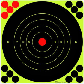 Cibles Splach fond noir impact jaune fluo 20x20 cm lot de 10 Powair