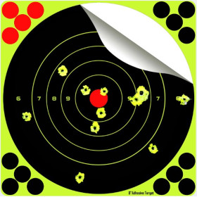 Cibles Splach fond noir impact jaune fluo 20x20 cm lot de 10 Powair