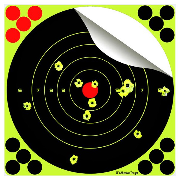 Cibles Splach fond noir impact jaune fluo 20x20 cm lot de 10 Powair