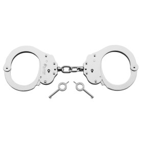 Menottes double verrou à chaîne coloris argent ou noir – Argent