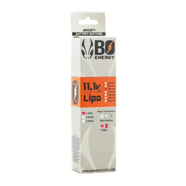 Batterie LiPo 3S 11.1V 1000mAh 25C BO Manufacture
