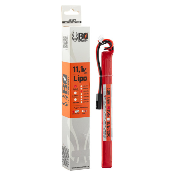 Batterie LiPo 3S 11.1V 1000mAh 25C BO Manufacture