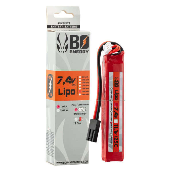 Batterie LiPo stick 2S 7.4V 1800mAh 25C BO Manufacture