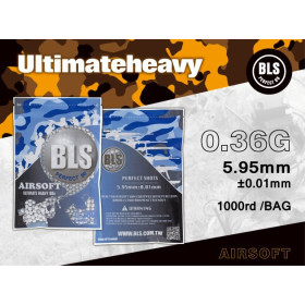 Billes airsoft biodégradables BLS 0,36g blanches – Sachet de 1000 – Blanc